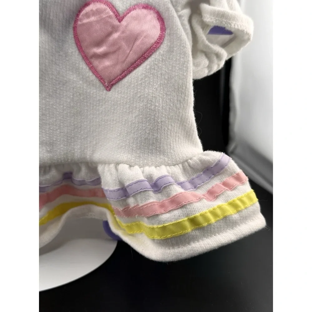 Cabbage Patch Kids‎ White HEART Shirt Dress Vtg 1983 Original Fleece CPK